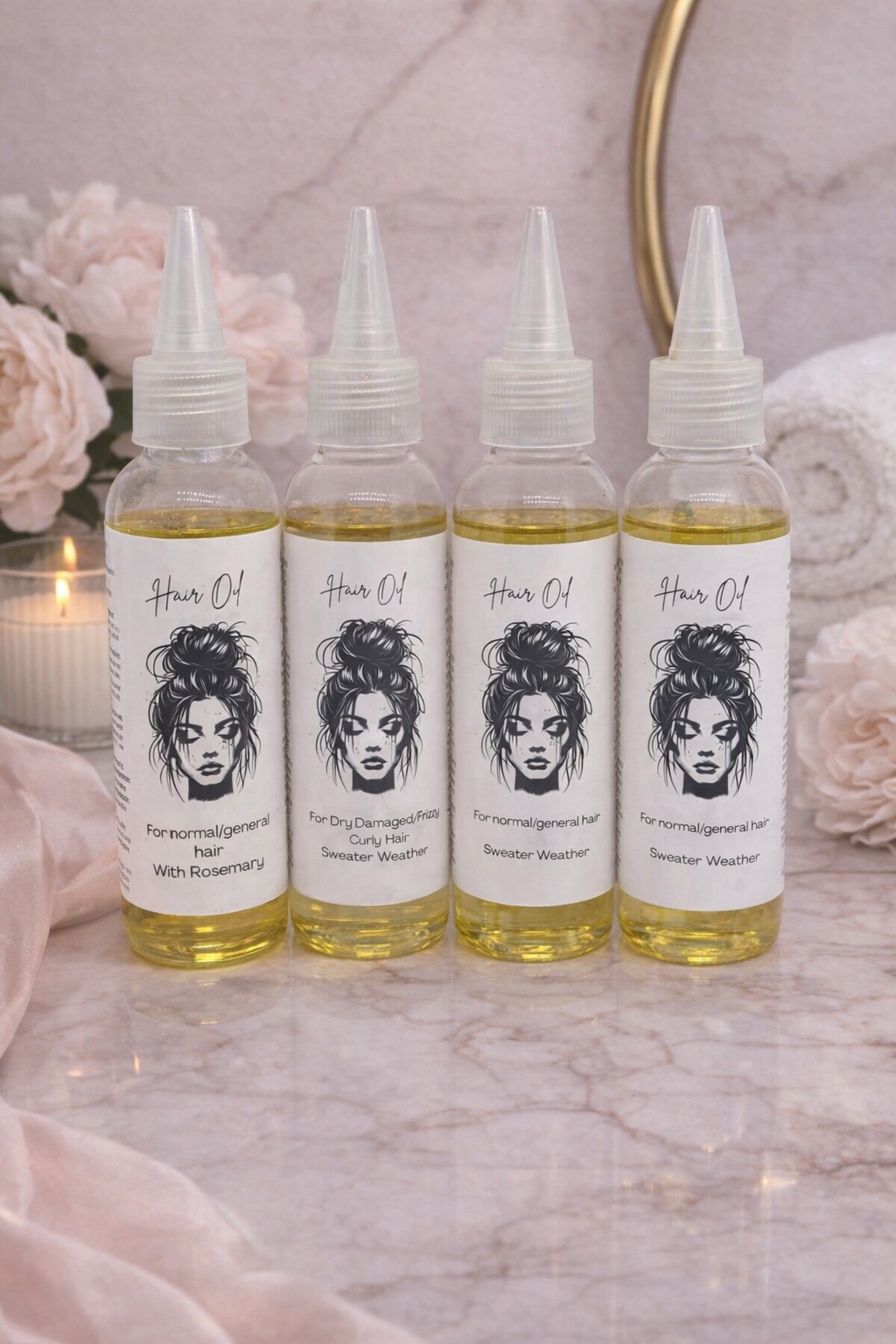 Hair Oil for Dry Damaged, Curly Frizzy Hair