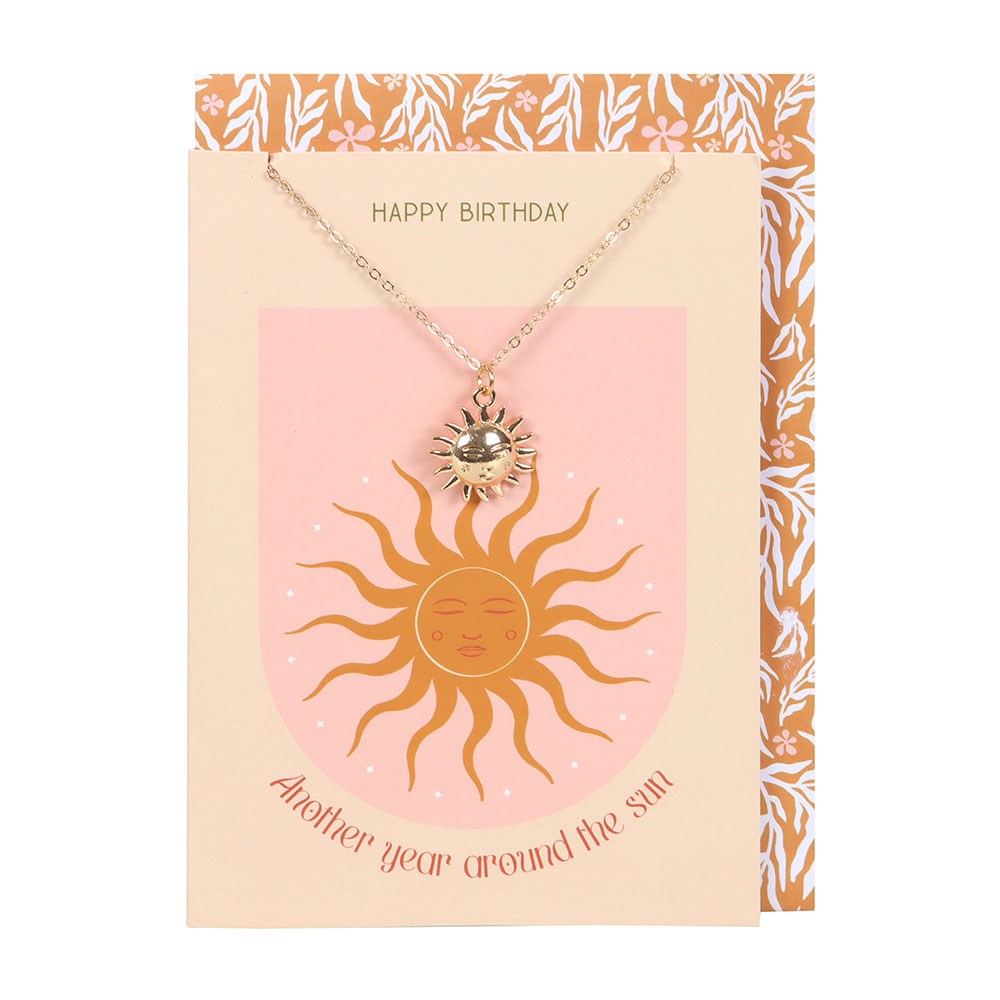 Sun Necklace on a Birthday card